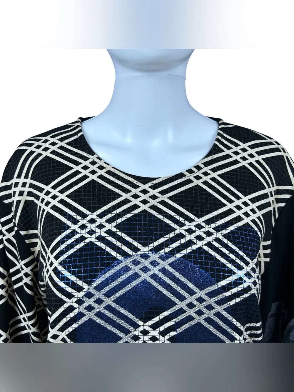 Vintage 90s Custo Barcelona Blue Tower Graphic Print Long Sleeve Top S Rare Y2K